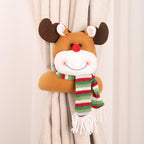 Christmas Curtain Buckle Tieback Flannel Door Curtain Home DecorateChristmas Trees New Year Snowmen Window Decorations Curtain Holdback Fastener Clamp Wine Bottle Topper Hugger Holder Snowman Christmas Ornaments Home Decor Stevvex