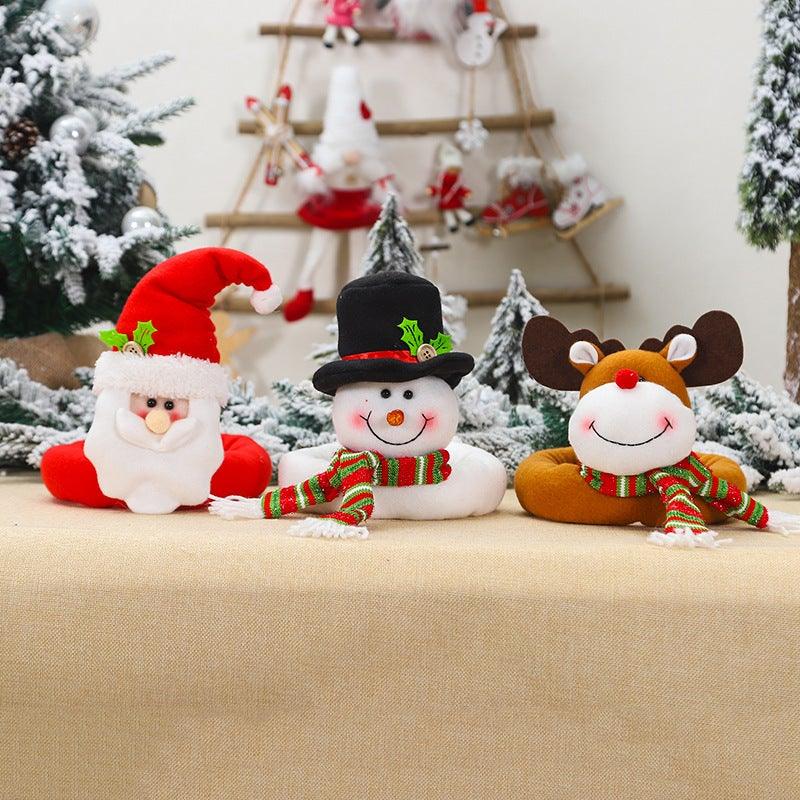 Christmas Curtain Buckle Tieback Flannel Door Curtain Home DecorateChristmas Trees New Year Snowmen Window Decorations Curtain Holdback Fastener Clamp Wine Bottle Topper Hugger Holder Snowman Christmas Ornaments Home Decor Stevvex
