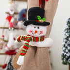 Christmas Curtain Buckle Tieback Flannel Door Curtain Home DecorateChristmas Trees New Year Snowmen Window Decorations Curtain Holdback Fastener Clamp Wine Bottle Topper Hugger Holder Snowman Christmas Ornaments Home Decor Stevvex