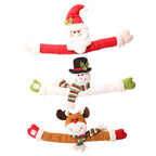Christmas Curtain Buckle Tieback Flannel Door Curtain Home DecorateChristmas Trees New Year Snowmen Window Decorations Curtain Holdback Fastener Clamp Wine Bottle Topper Hugger Holder Snowman Christmas Ornaments Home Decor Stevvex