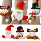 Christmas Curtain Buckle Tieback Flannel Door Curtain Home DecorateChristmas Trees New Year Snowmen Window Decorations Curtain Holdback Fastener Clamp Wine Bottle Topper Hugger Holder Snowman Christmas Ornaments Home Decor Stevvex