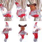 Christmas Curtain Holder Merry Christmas Decoration For Home Ornament New Year Santa Claus Xmas Curtain Home Decorr Creative Curtain Tieback Hold Back Fastener Christmas Wine Bottle Topper for Xmas Holiday Home Window Decorations Stevvex