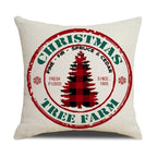 Christmas Decoration Cushion Cover  Decorative Throw Pillow Cover Christmas Decor Xmas Winter Decorations Holiday Pillows Cushion Case Candle Pine Tree Deer Sleigh Printed Pillow Cover Xmas 45X45CM