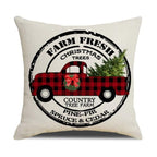 Christmas Decoration Cushion Cover  Decorative Throw Pillow Cover Christmas Decor Xmas Winter Decorations Holiday Pillows Cushion Case Candle Pine Tree Deer Sleigh Printed Pillow Cover Xmas 45X45CM