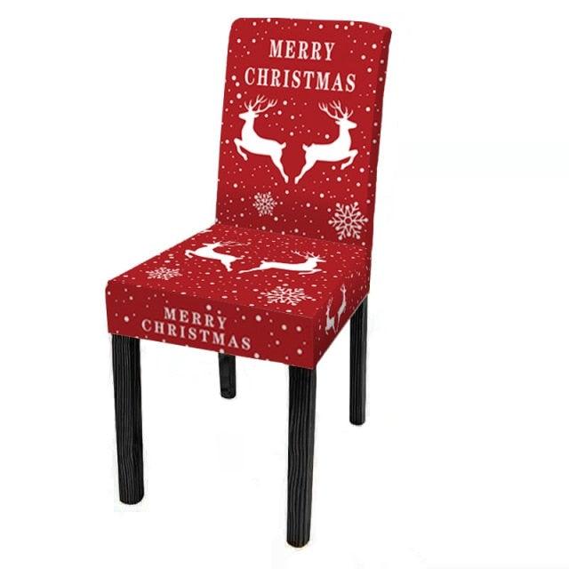 Christmas Decoration Set Stylish Christmas Chair Cover Decoration Jacquard Removable Washable Cushion Covers Armchair Modern For Home Banquet Hotel Spandex Holiday Parsons Chair Cover for Christmas Decoration Home Decor Ceremony Santa Claus Stevvex