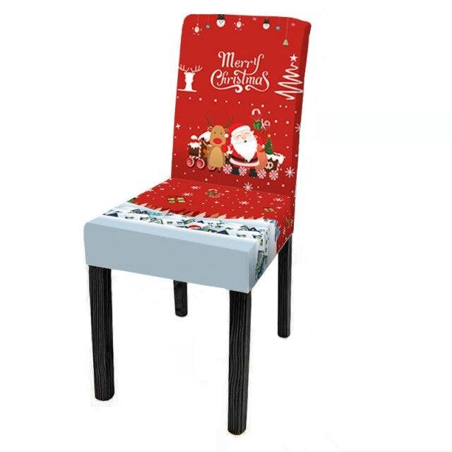 Christmas Decoration Set Stylish Christmas Chair Cover Decoration Jacquard Removable Washable Cushion Covers Armchair Modern For Home Banquet Hotel Spandex Holiday Parsons Chair Cover for Christmas Decoration Home Decor Ceremony Santa Claus Stevvex