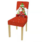Christmas Decoration Set Stylish Christmas Chair Cover Decoration Jacquard Removable Washable Cushion Covers Armchair Modern For Home Banquet Hotel Spandex Holiday Parsons Chair Cover for Christmas Decoration Home Decor Ceremony Santa Claus Stevvex