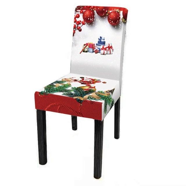 Christmas Decoration Set Stylish Christmas Chair Cover Decoration Jacquard Removable Washable Cushion Covers Armchair Modern For Home Banquet Hotel Spandex Holiday Parsons Chair Cover for Christmas Decoration Home Decor Ceremony Santa Claus Stevvex