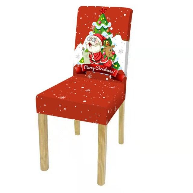 Christmas Decoration Set Stylish Christmas Chair Cover Decoration Jacquard Removable Washable Cushion Covers Armchair Modern For Home Banquet Hotel Spandex Holiday Parsons Chair Cover for Christmas Decoration Home Decor Ceremony Santa Claus Stevvex