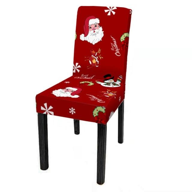 Christmas Decoration Set Stylish Christmas Chair Cover Decoration Jacquard Removable Washable Cushion Covers Armchair Modern For Home Banquet Hotel Spandex Holiday Parsons Chair Cover for Christmas Decoration Home Decor Ceremony Santa Claus Stevvex