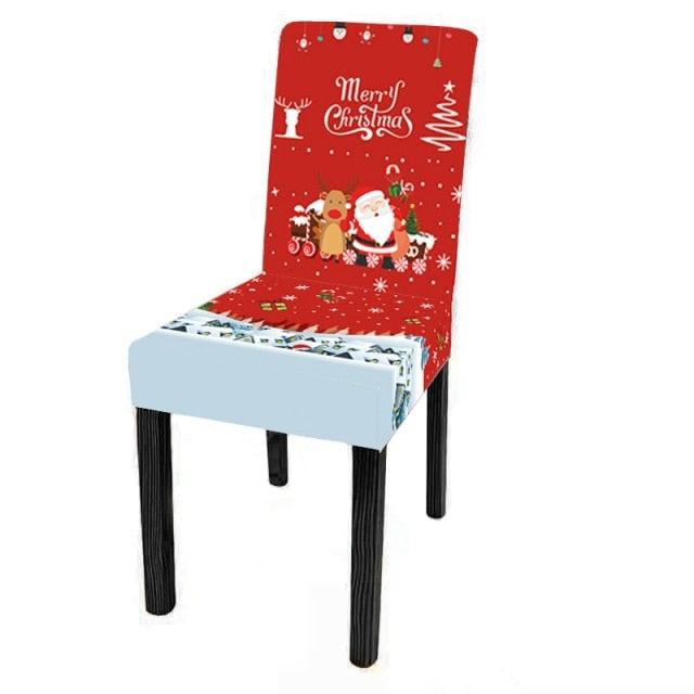 Christmas Decoration Set Stylish Christmas Chair Cover Decoration Jacquard Removable Washable Cushion Covers Armchair Modern For Home Banquet Hotel Spandex Holiday Parsons Chair Cover for Christmas Decoration Home Decor Ceremony Santa Claus Stevvex