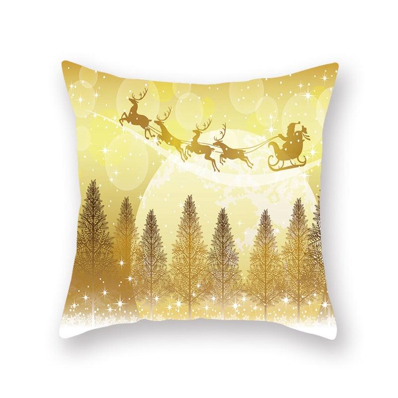 Christmas Decorations Snowflake Santa Claus Merry Christmas Cover Cushion Pillowcase Xmas Holiday Couch Pillows Rustic Christmas Decorations Winter Pillowcase for Living Room Home Happy New Year Stevvex