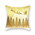 Christmas Decorations Snowflake Santa Claus Merry Christmas Cover Cushion Pillowcase Xmas Holiday Couch Pillows Rustic Christmas Decorations Winter Pillowcase for Living Room Home Happy New Year Stevvex