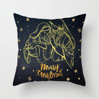 Christmas Decorations Snowflake Santa Claus Merry Christmas Cover Cushion Pillowcase Xmas Holiday Couch Pillows Rustic Christmas Decorations Winter Pillowcase for Living Room Home Happy New Year Stevvex