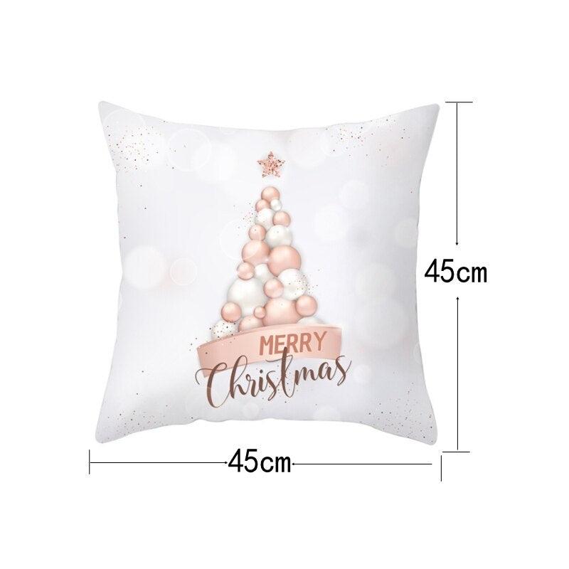 Christmas Decorations Snowflake Santa Claus Merry Christmas Cover Cushion Pillowcase Xmas Holiday Couch Pillows Rustic Christmas Decorations Winter Pillowcase for Living Room Home Happy New Year Stevvex