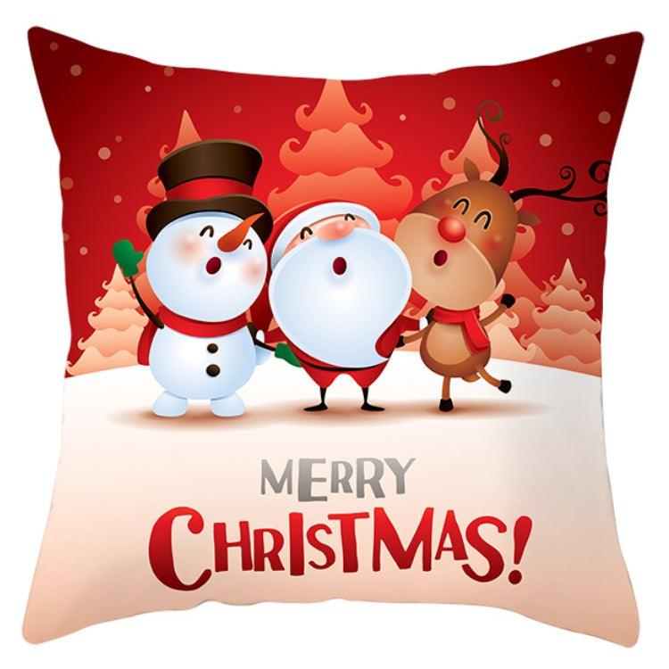 Christmas Decorations Snowflake Santa Claus Merry Christmas Cover Cushion Pillowcase Xmas Holiday Couch Pillows Rustic Christmas Decorations Winter Pillowcase for Living Room Home Happy New Year Stevvex