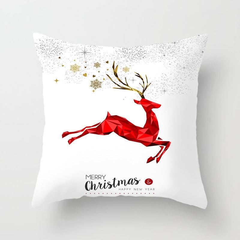 Christmas Decorations Snowflake Santa Claus Merry Christmas Cover Cushion Pillowcase Xmas Holiday Couch Pillows Rustic Christmas Decorations Winter Pillowcase for Living Room Home Happy New Year Stevvex