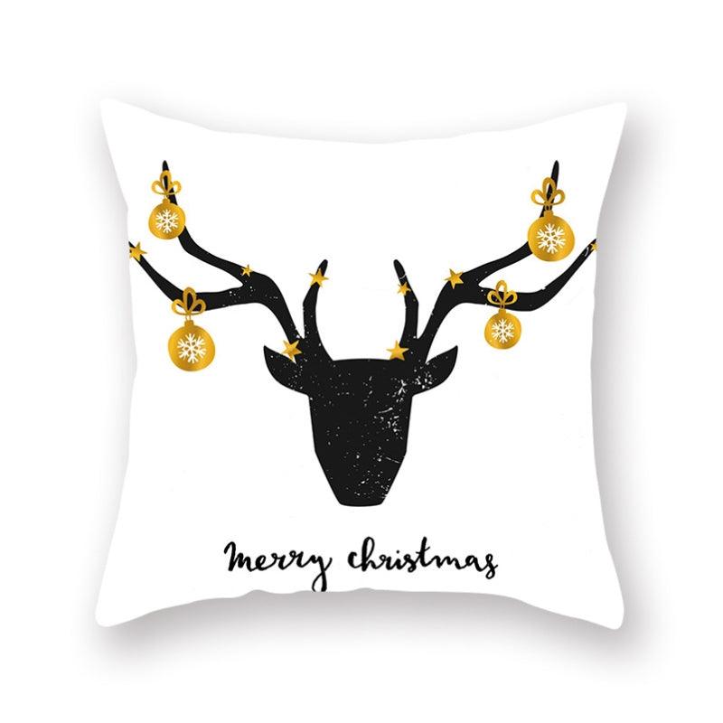 Christmas Decorations Snowflake Santa Claus Merry Christmas Cover Cushion Pillowcase Xmas Holiday Couch Pillows Rustic Christmas Decorations Winter Pillowcase for Living Room Home Happy New Year Stevvex