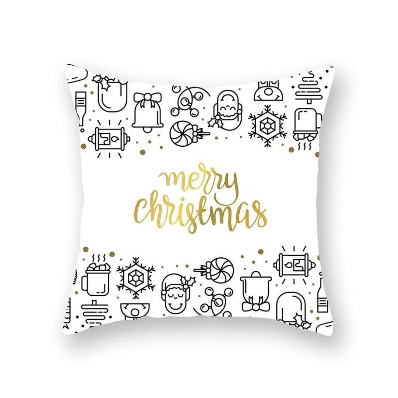 Christmas Decorations Snowflake Santa Claus Merry Christmas Cover Cushion Pillowcase Xmas Holiday Couch Pillows Rustic Christmas Decorations Winter Pillowcase for Living Room Home Happy New Year Stevvex