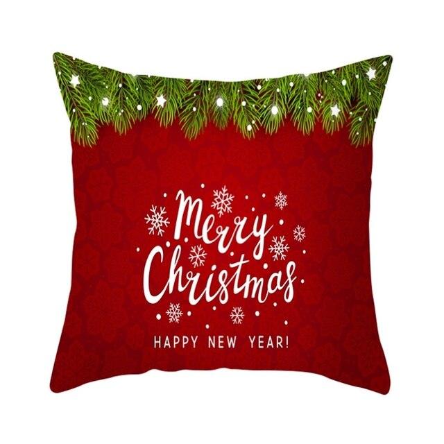 Christmas Decorations Snowflake Santa Claus Merry Christmas Cover Cushion Pillowcase Xmas Holiday Couch Pillows Rustic Christmas Decorations Winter Pillowcase for Living Room Home Happy New Year Stevvex