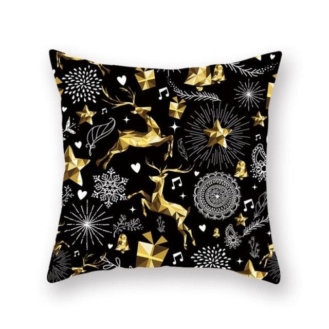 Christmas Decorations Snowflake Santa Claus Merry Christmas Cover Cushion Pillowcase Xmas Holiday Couch Pillows Rustic Christmas Decorations Winter Pillowcase for Living Room Home Happy New Year Stevvex