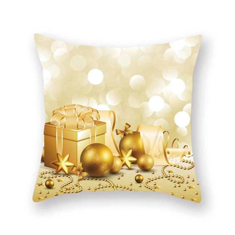 Christmas Decorations Snowflake Santa Claus Merry Christmas Cover Cushion Pillowcase Xmas Holiday Couch Pillows Rustic Christmas Decorations Winter Pillowcase for Living Room Home Happy New Year Stevvex