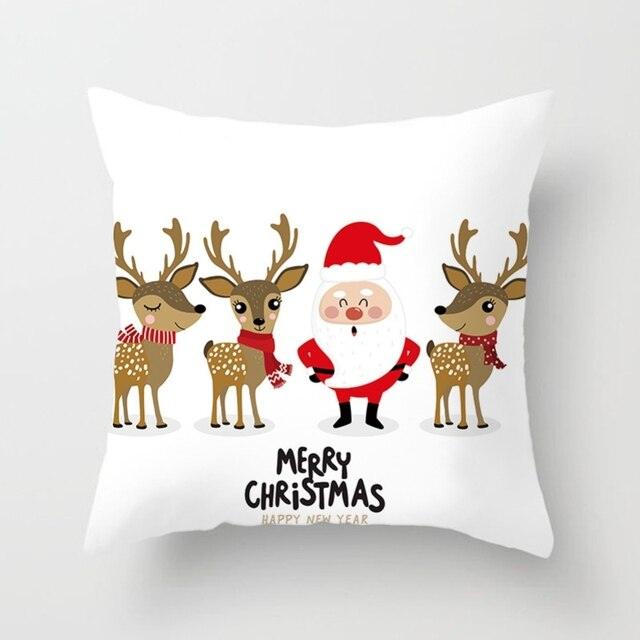 Christmas Decorations Snowflake Santa Claus Merry Christmas Cover Cushion Pillowcase Xmas Holiday Couch Pillows Rustic Christmas Decorations Winter Pillowcase for Living Room Home Happy New Year Stevvex