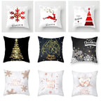 Christmas Decorations Snowflake Santa Claus Merry Christmas Cover Cushion Pillowcase Xmas Holiday Couch Pillows Rustic Christmas Decorations Winter Pillowcase for Living Room Home Happy New Year Stevvex