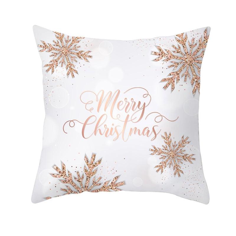 Christmas Decorations Snowflake Santa Claus Merry Christmas Cover Cushion Pillowcase Xmas Holiday Couch Pillows Rustic Christmas Decorations Winter Pillowcase for Living Room Home Happy New Year Stevvex