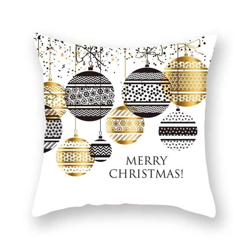 Christmas Decorations Snowflake Santa Claus Merry Christmas Cover Cushion Pillowcase Xmas Holiday Couch Pillows Rustic Christmas Decorations Winter Pillowcase for Living Room Home Happy New Year Stevvex