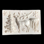 Christmas Deer Silicone Mold Snowflake Chocolate Candy Molds Cake Decorating Tools Kitchen Baking Moulds Christmas Theme Silicone Mold Snowflake Tree Deer Dessert Ice Cube Candy Chocolate Mold Stevvex