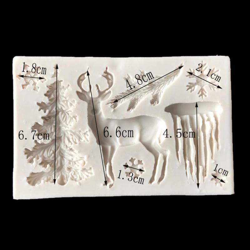Christmas Deer Silicone Mold Snowflake Chocolate Candy Molds Cake Decorating Tools Kitchen Baking Moulds Christmas Theme Silicone Mold Snowflake Tree Deer Dessert Ice Cube Candy Chocolate Mold Stevvex