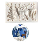 Christmas Deer Silicone Mold Snowflake Chocolate Candy Molds Cake Decorating Tools Kitchen Baking Moulds Christmas Theme Silicone Mold Snowflake Tree Deer Dessert Ice Cube Candy Chocolate Mold Stevvex