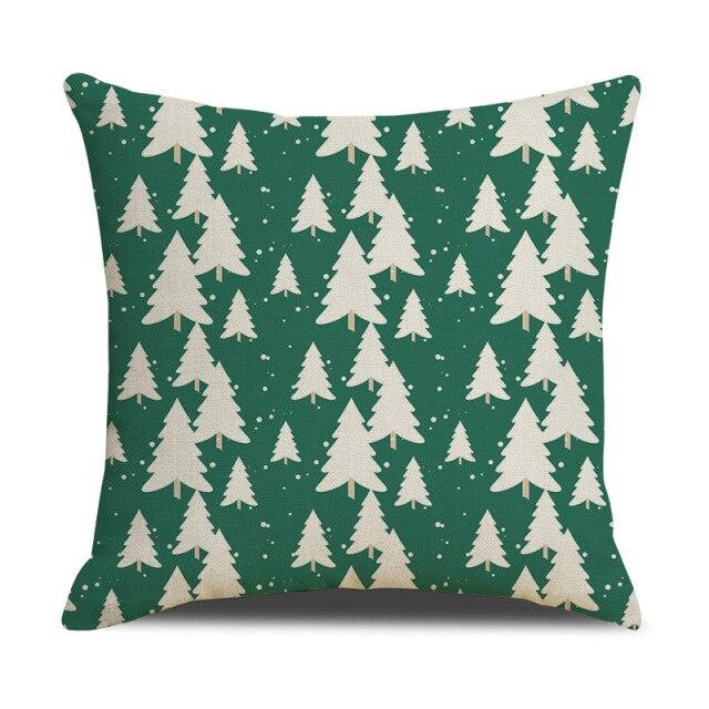 Christmas Green Stripe Pattern Cotton Linen Throw Pillow Christmas Stripe Pillow Cases Christmas Green Decorative Cushion Cover Cotton Linen Pillowcase Indoor Sofa Decorations Home Sofa Decorative Pillowcase 45X45CM Stevvex