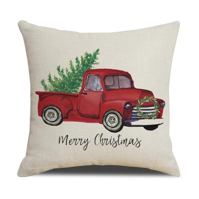 Christmas Green Stripe Pattern Cotton Linen Throw Pillow Christmas Stripe Pillow Cases Christmas Green Decorative Cushion Cover Cotton Linen Pillowcase Indoor Sofa Decorations Home Sofa Decorative Pillowcase 45X45CM Stevvex