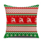 Christmas Green Stripe Pattern Cotton Linen Throw Pillow Christmas Stripe Pillow Cases Christmas Green Decorative Cushion Cover Cotton Linen Pillowcase Indoor Sofa Decorations Home Sofa Decorative Pillowcase 45X45CM Stevvex