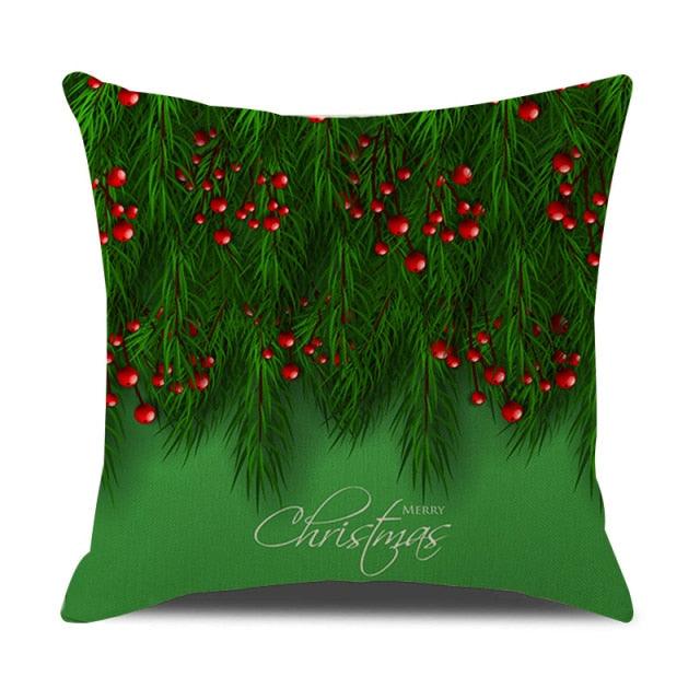 Christmas Green Stripe Pattern Cotton Linen Throw Pillow Christmas Stripe Pillow Cases Christmas Green Decorative Cushion Cover Cotton Linen Pillowcase Indoor Sofa Decorations Home Sofa Decorative Pillowcase 45X45CM Stevvex