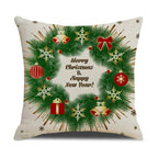 Christmas Green Stripe Pattern Cotton Linen Throw Pillow Christmas Stripe Pillow Cases Christmas Green Decorative Cushion Cover Cotton Linen Pillowcase Indoor Sofa Decorations Home Sofa Decorative Pillowcase 45X45CM Stevvex