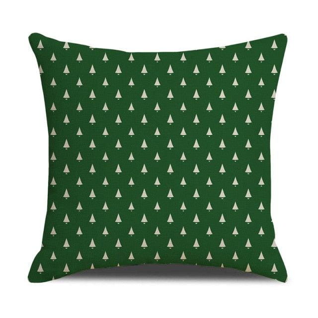 Christmas Green Stripe Pattern Cotton Linen Throw Pillow Christmas Stripe Pillow Cases Christmas Green Decorative Cushion Cover Cotton Linen Pillowcase Indoor Sofa Decorations Home Sofa Decorative Pillowcase 45X45CM Stevvex
