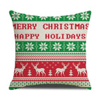 Christmas Green Stripe Pattern Cotton Linen Throw Pillow Christmas Stripe Pillow Cases Christmas Green Decorative Cushion Cover Cotton Linen Pillowcase Indoor Sofa Decorations Home Sofa Decorative Pillowcase 45X45CM Stevvex
