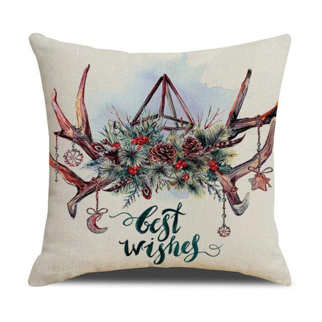 Christmas Green Stripe Pattern Cotton Linen Throw Pillow Christmas Stripe Pillow Cases Christmas Green Decorative Cushion Cover Cotton Linen Pillowcase Indoor Sofa Decorations Home Sofa Decorative Pillowcase 45X45CM Stevvex