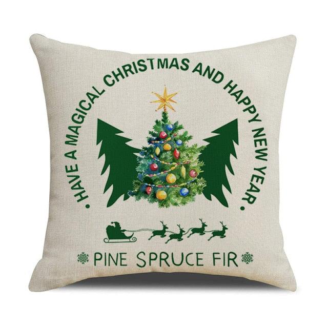 Christmas Green Stripe Pattern Cotton Linen Throw Pillow Christmas Stripe Pillow Cases Christmas Green Decorative Cushion Cover Cotton Linen Pillowcase Indoor Sofa Decorations Home Sofa Decorative Pillowcase 45X45CM Stevvex