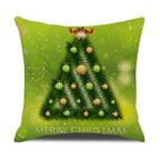 Christmas Green Stripe Pattern Cotton Linen Throw Pillow Christmas Stripe Pillow Cases Christmas Green Decorative Cushion Cover Cotton Linen Pillowcase Indoor Sofa Decorations Home Sofa Decorative Pillowcase 45X45CM Stevvex