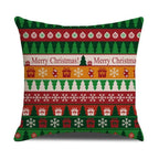 Christmas Green Stripe Pattern Cotton Linen Throw Pillow Christmas Stripe Pillow Cases Christmas Green Decorative Cushion Cover Cotton Linen Pillowcase Indoor Sofa Decorations Home Sofa Decorative Pillowcase 45X45CM Stevvex