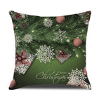 Christmas Green Stripe Pattern Cotton Linen Throw Pillow Christmas Stripe Pillow Cases Christmas Green Decorative Cushion Cover Cotton Linen Pillowcase Indoor Sofa Decorations Home Sofa Decorative Pillowcase 45X45CM Stevvex