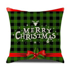 Christmas Green Stripe Pattern Cotton Linen Throw Pillow Christmas Stripe Pillow Cases Christmas Green Decorative Cushion Cover Cotton Linen Pillowcase Indoor Sofa Decorations Home Sofa Decorative Pillowcase 45X45CM Stevvex