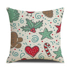 Christmas Green Stripe Pattern Cotton Linen Throw Pillow Christmas Stripe Pillow Cases Christmas Green Decorative Cushion Cover Cotton Linen Pillowcase Indoor Sofa Decorations Home Sofa Decorative Pillowcase 45X45CM Stevvex