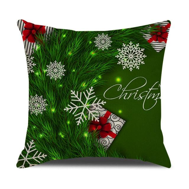 Christmas Green Stripe Pattern Cotton Linen Throw Pillow Christmas Stripe Pillow Cases Christmas Green Decorative Cushion Cover Cotton Linen Pillowcase Indoor Sofa Decorations Home Sofa Decorative Pillowcase 45X45CM Stevvex