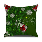 Christmas Green Stripe Pattern Cotton Linen Throw Pillow Christmas Stripe Pillow Cases Christmas Green Decorative Cushion Cover Cotton Linen Pillowcase Indoor Sofa Decorations Home Sofa Decorative Pillowcase 45X45CM Stevvex