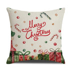 Christmas Green Stripe Pattern Cotton Linen Throw Pillow Christmas Stripe Pillow Cases Christmas Green Decorative Cushion Cover Cotton Linen Pillowcase Indoor Sofa Decorations Home Sofa Decorative Pillowcase 45X45CM Stevvex